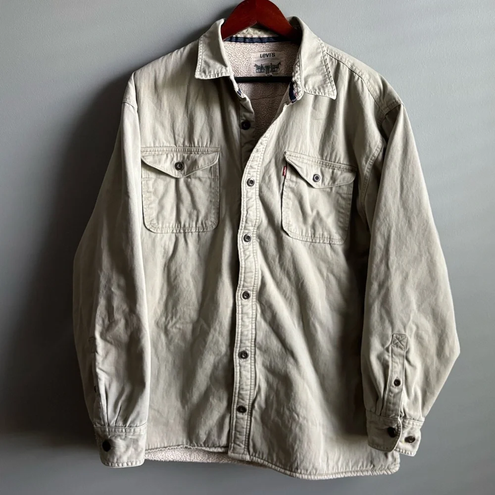 Vintage Levi’s Sherpa Lined Cotton Shirt Jacket - Picture 1 of 11